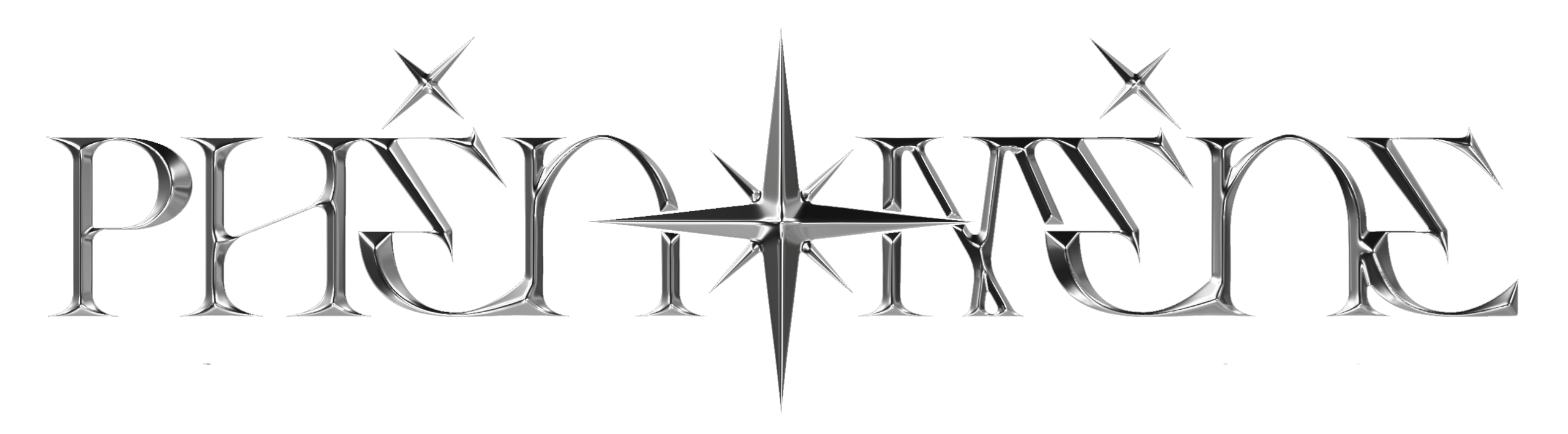 Phénomène Bijoux 3d logo metalic chrome with black bg (2)